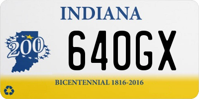 IN license plate 640GX
