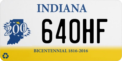 IN license plate 640HF