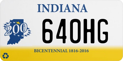 IN license plate 640HG