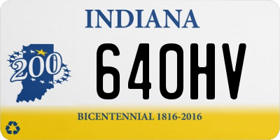 IN license plate 640HV