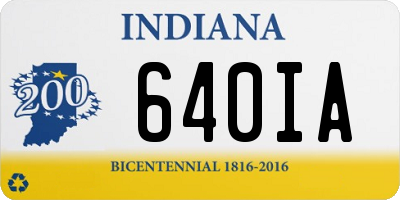 IN license plate 640IA