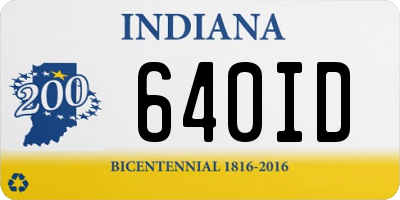 IN license plate 640ID