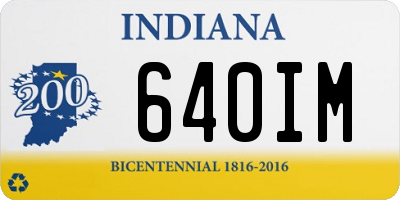 IN license plate 640IM