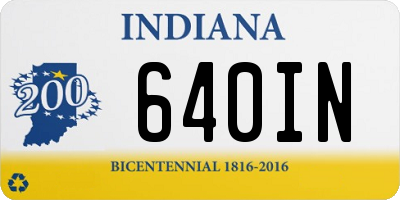 IN license plate 640IN
