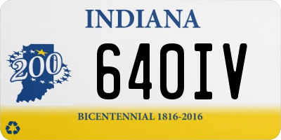 IN license plate 640IV