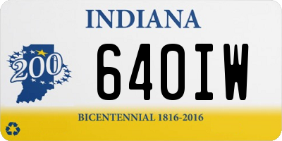 IN license plate 640IW