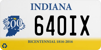 IN license plate 640IX