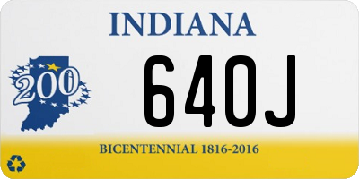 IN license plate 640J