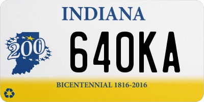 IN license plate 640KA