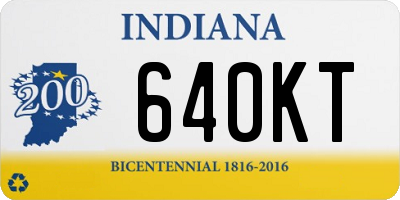 IN license plate 640KT