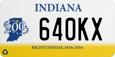 IN license plate 640KX