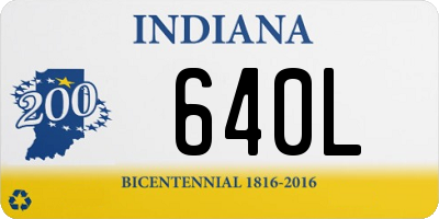 IN license plate 640L