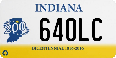 IN license plate 640LC