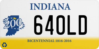 IN license plate 640LD