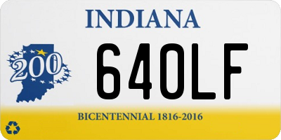 IN license plate 640LF