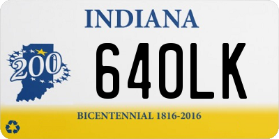 IN license plate 640LK