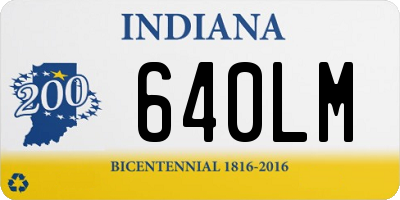 IN license plate 640LM