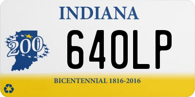 IN license plate 640LP