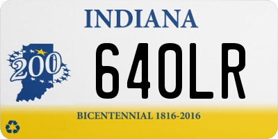 IN license plate 640LR