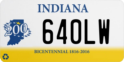 IN license plate 640LW