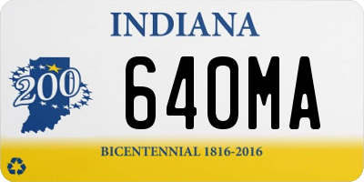 IN license plate 640MA