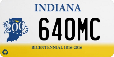 IN license plate 640MC