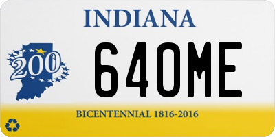 IN license plate 640ME