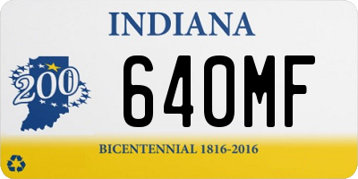 IN license plate 640MF