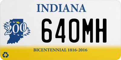 IN license plate 640MH