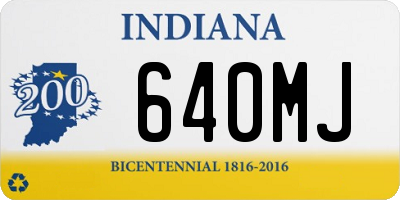 IN license plate 640MJ