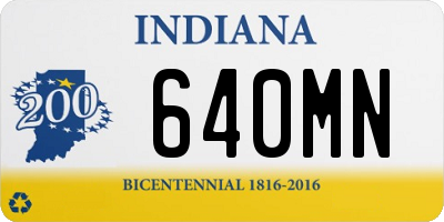 IN license plate 640MN