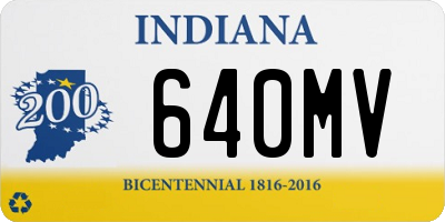IN license plate 640MV
