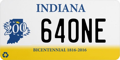 IN license plate 640NE