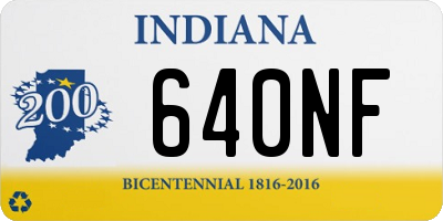 IN license plate 640NF