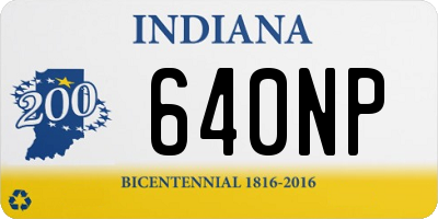 IN license plate 640NP