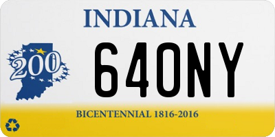 IN license plate 640NY