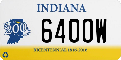 IN license plate 640OW