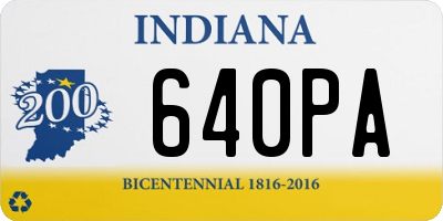 IN license plate 640PA