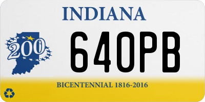 IN license plate 640PB