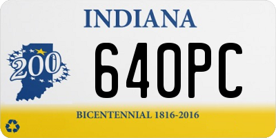 IN license plate 640PC