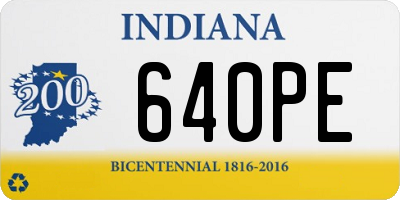 IN license plate 640PE