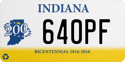 IN license plate 640PF