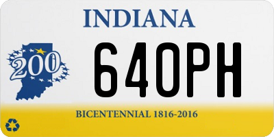 IN license plate 640PH