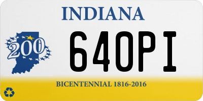 IN license plate 640PI