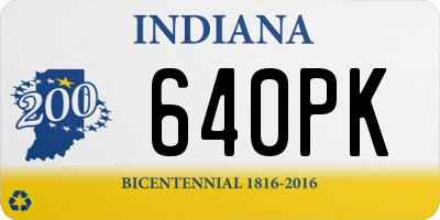 IN license plate 640PK