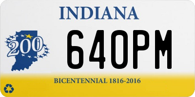 IN license plate 640PM