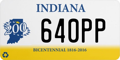 IN license plate 640PP