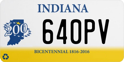 IN license plate 640PV