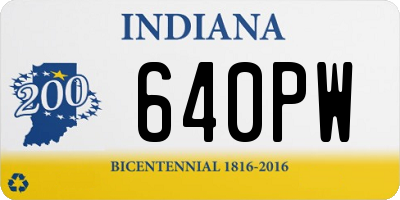 IN license plate 640PW