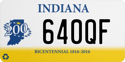 IN license plate 640QF